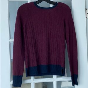 Autumn Cashmere burgundy cable knit sweater